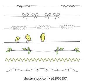 Set of dividers with birds