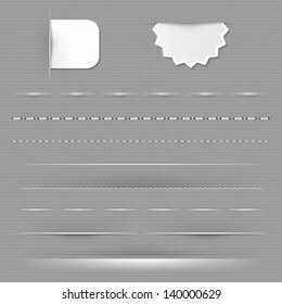 Set Of Dividers With Grey Background With Gradient Mesh, Vector Illustration