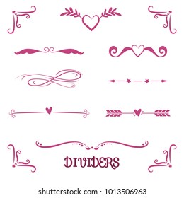 set of dividers, hand drawing