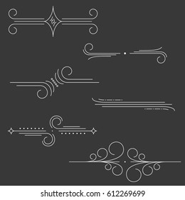 Set of dividers hand drawn design elements. different page vignettes for your design