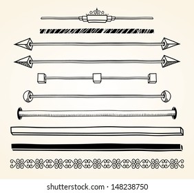 Set of dividers, hand drawn. EPS8.