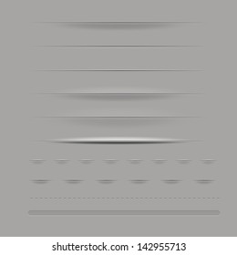 Set Of Dividers Isolated On Grey Background Vector Illustration