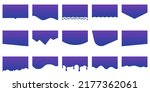 Set of Dividers Shapes for Website. Curve Lines, Drops, Wave Collection of Abstract Design Element for Top, Bottom Page Web Site. Isolated Vector Illustration.