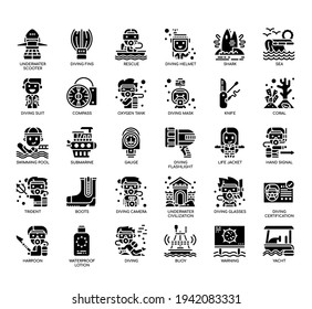 Set of Diving Element thin line and pixel perfect icons for any web and app project. 