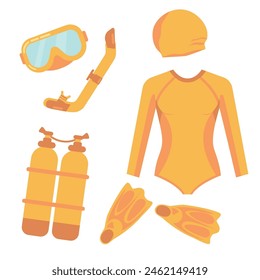 Juego de Equipo de Buceo. Máscaras de snorkel, herramientas de buceo, gafas subacuáticas, tubo de boquilla para nadar, aletas. 