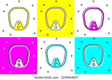 Set Diving mask icon isolated on color background. Extreme sport. Diving underwater equipment.  Vector