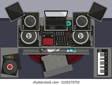 set of dj icons. vector