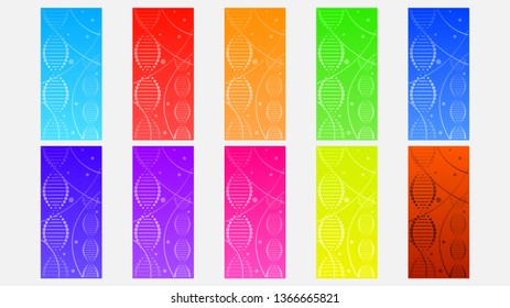 Set Of Dna Abstract Background