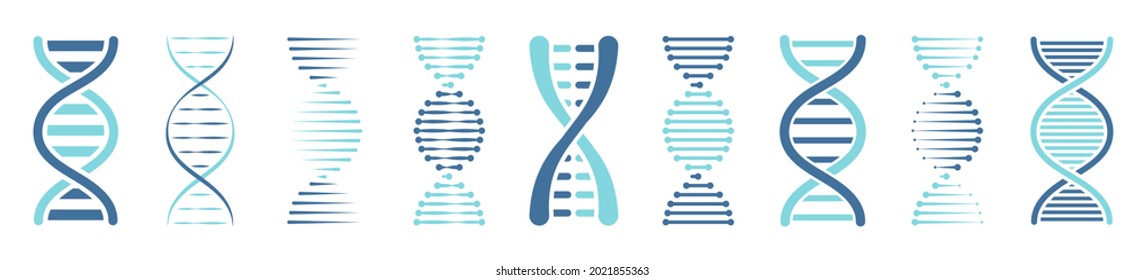 Set of DNA or Chromosome icons set. Vector illustration.