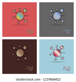Set of DNA design over white background,vector illustration.
