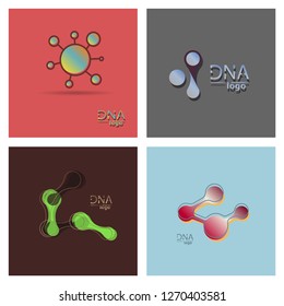 Set of DNA design over white background,vector illustration.