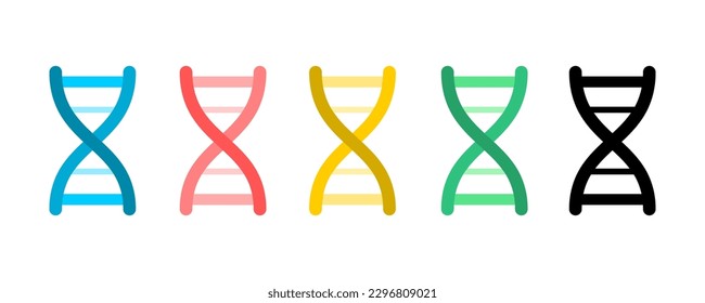 Establecer diseño vectorial plano de icono de la ciencia de moléculas de genes de ADN