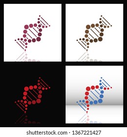Set of DNA Helix Logo Template. Genetics Vector Design. Biological Illustration