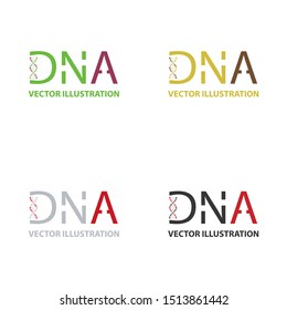 Set of DNA Helix Logo Template. Genetics Vector Design. Biological Illustration