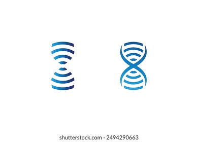 Conjunto de icono de ADN y diseño de logotipo.