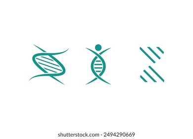 Set of DNA icon and logo design.