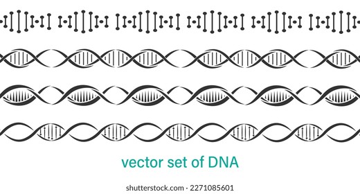 Set of dna icons background. DNA icons collection