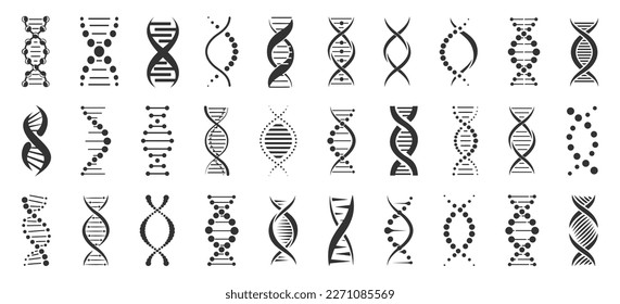 Set of dna icons. DNA icons collection