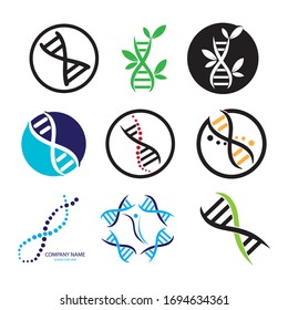 conjunto de vectores de logotipo de ilustración dna