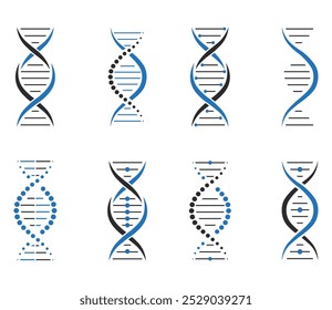 Conjunto de ícones da molécula do DNA