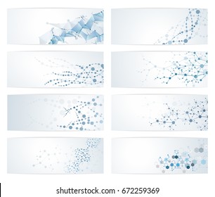 Set of dna molecule structure Science digital backgrounds vector illustration eps10