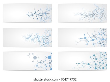 Set of dna molecule structure Science digital backgrounds vector illustration eps10