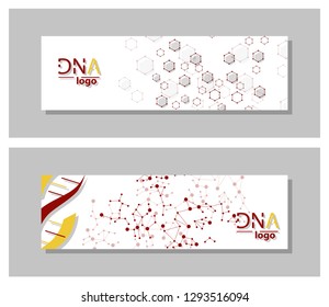 Set of DNA molecule vector brochure template. Flyer Layout. Creative modern design