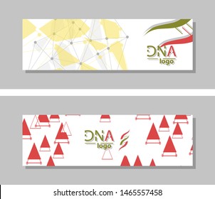 Set of DNA molecule vector brochure template. Flyer Layout. Creative modern design