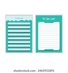 Set of to do list collection with flat design, scrapbook notes and cards, modern to do list