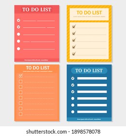 Set of To do list concept illustration.