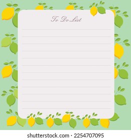 A set of the to do list. Design inspired fruit.