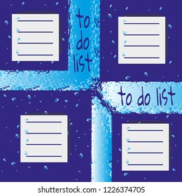 Set of to do list in frames within sky. Vector illustration of planning.