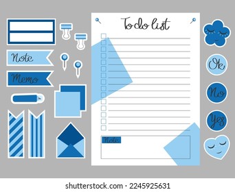 Lista de tareas pendientes y etiquetas. Lista de tareas pendientes. Plantilla para agenda, planificadores, listas de verificación, cuadernos, tarjetas y otros artículos de papelería. Plantilla de planificador de eventos. Diseño en A6.