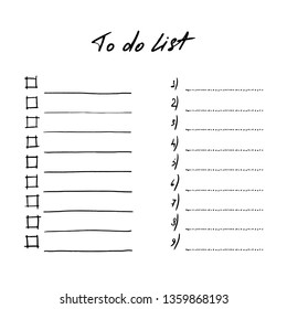 Set to do lists page vector templates doodle design