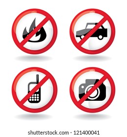 Set of "Do not" allowed, symbols, illustration