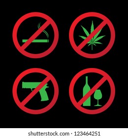 set of "do not" allowed symbols - illustration