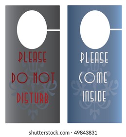 a set of do not disturb door hangers