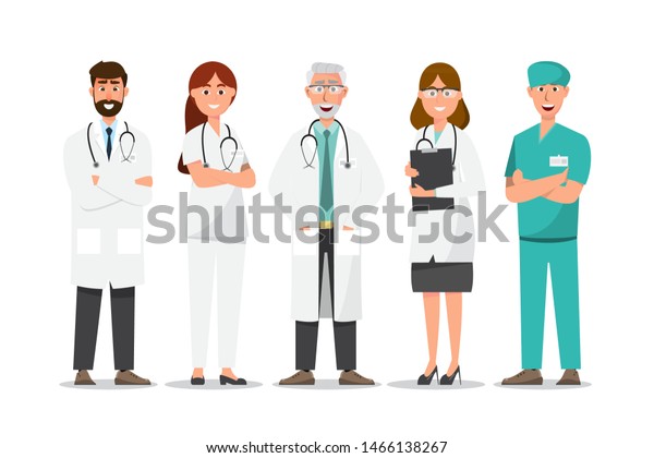 Set Doctor Cartoon Characters Medical Staff Stock Vector (Royalty Free ...