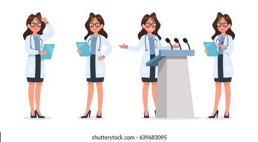 Set of Doctor character design.
