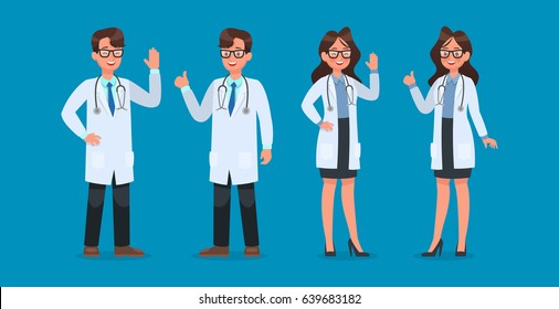 Set of Doctor character design.