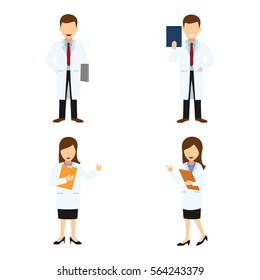 Set of Doctor Character Design Vector.