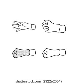 Set von Doctor Hand Linie einfache Symbol-Design-Vorlage, Umriss-Logo-Design, Stil, Linie.abstrakt, kann für Ihr Unternehmen verwendet werden