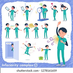 A set of Doctor man on inferiority complex.There are actions suffering from smell and appearance.It's vector art so it's easy to edit.