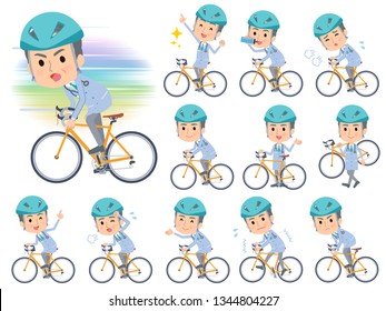 A set of doctor man on a road bike.There is an action that is enjoying.It's vector art so it's easy to edit.
