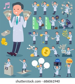 A set doctor men with concerning money and economy.
There are also actions on success and failure.
It's vector art so it's easy to edit.