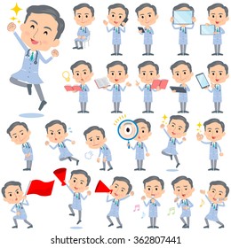 A set of doctor men with digital equipment such as smartphones.
There are actions that express emotions.
It's vector art so it's easy to edit.