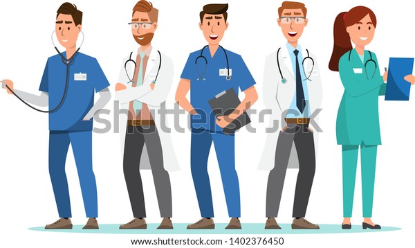 Set Doctor Nurse Cartoon Characters Medical Stock Vector (Royalty Free ...