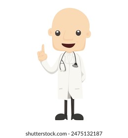 set of doctor poses doing activities man