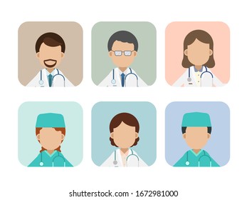Gruppe von Ärzten und Chirurgen, Vektorillustration