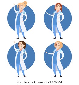 Set of doctor women